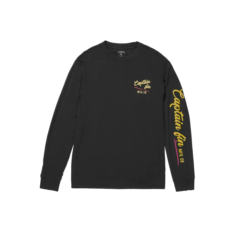 Captain Fin Co Slick Slide Logo Long Sleeve Tee - BLACK
