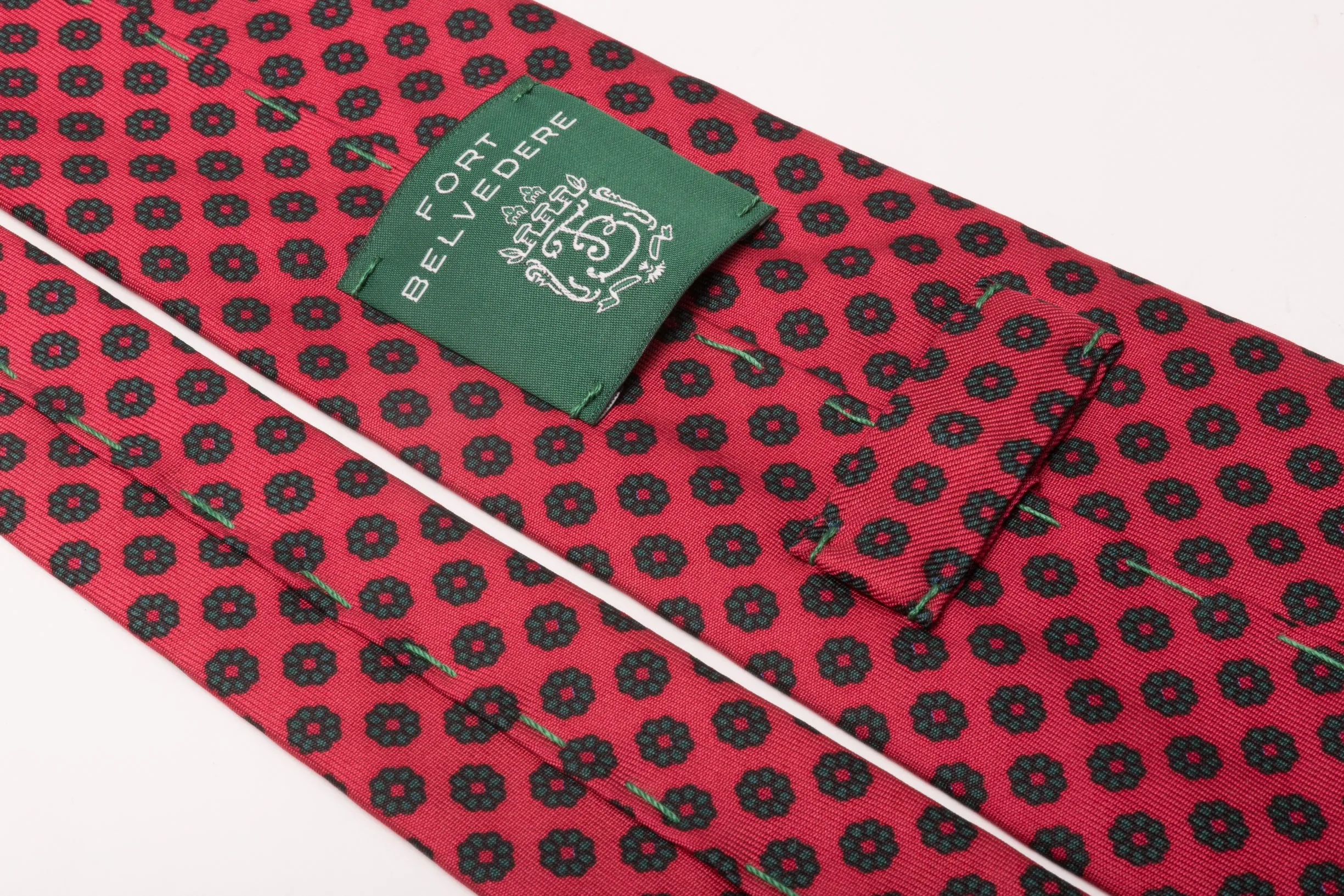Orange-Red Macclesfield Neats Madder Silk Tie